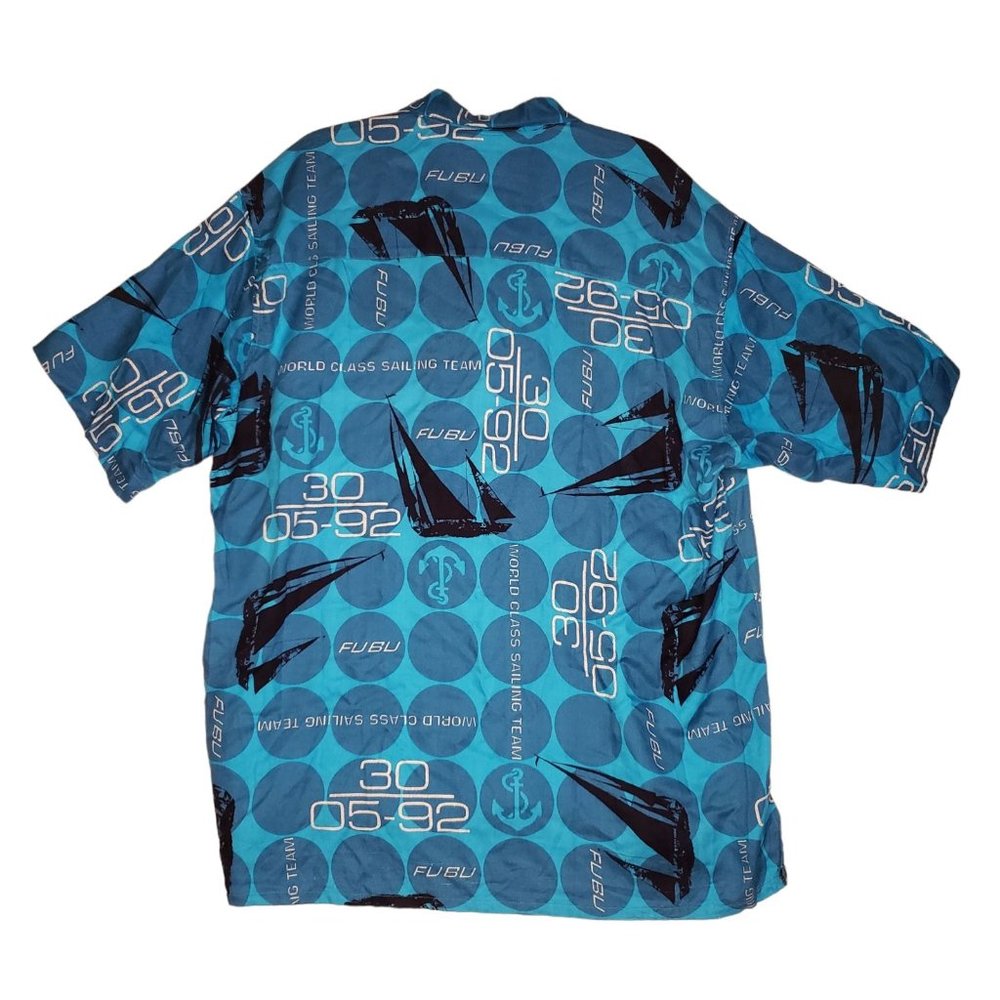 Fubu World Class Sailing Team Button Up Shirt Sho… - image 2